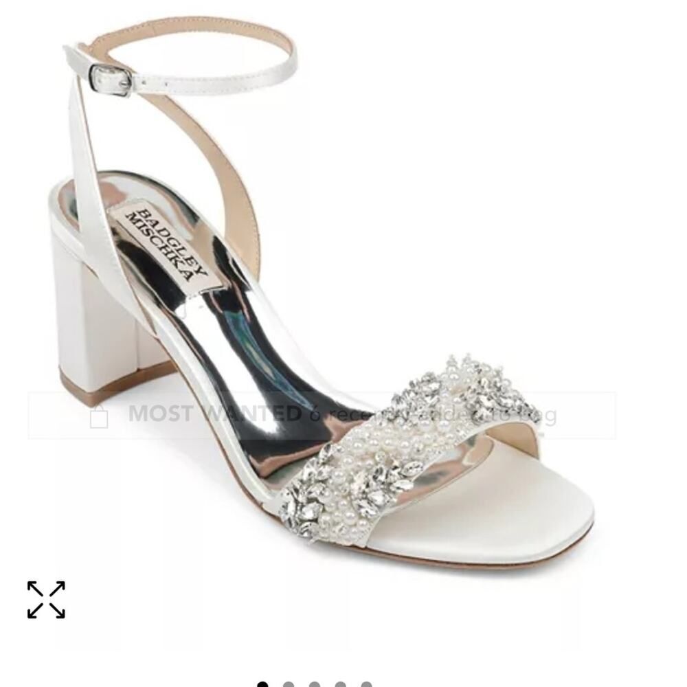 Women's Bagley Mischka Clara Embellished Block Heel Sandals Heels 7 See Video